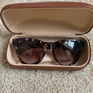 Long champ sun glasses, in case with cloth!